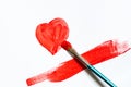 Painting red heart shape Royalty Free Stock Photo