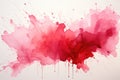 A painting of red paint splattered on a white wall