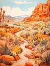 Painting Of A River Running Through A Desert