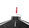 Painting the road Royalty Free Stock Photo