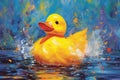 Painting of a rubber duck - Generative AI