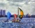 Painting sailboats