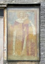 Painting of Saint Christopher on the facade of the Church of Saint George in Varenna on Lake Como.