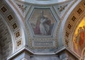 Painting of Saint Gregorius protected by netting inside the Esztergom Basilica, Esztergorm, Hungary Royalty Free Stock Photo