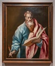 Painting Saint Matthew, San Mateo, by El Greco in 1608-1614. Oil on Canvas. Saint Matthew is