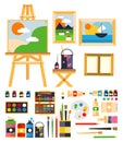 Painting Set. Vector Illustration Royalty Free Stock Photo