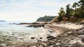 Photo-realistic Beach Scene With Rocks By Vytautas Kairiukstis