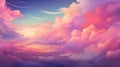 Painting of a Sky With Billowing Clouds Royalty Free Stock Photo