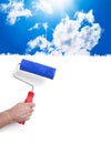 Painting with sky Royalty Free Stock Photo