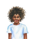 Watercolor realistic child portrait