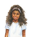 Watercolor realistic child portrait