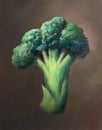 Painting of some broccoli stems and florets