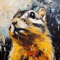 Abstract Chipmunk Painting In The Style Of Thomas Saliot Royalty Free Stock Photo