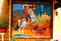 Painting of St. George at greek orthodox church of St. George, Kafr Cana Kafr Kanna Royalty Free Stock Photo