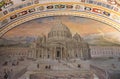 Painting of the St. Peter`s Basilica at the Vatican Museums Royalty Free Stock Photo