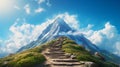 majestic stairway leading to the peak of a breathtaking mountain