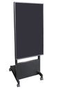 Painting stand Black easel with blank canvas Royalty Free Stock Photo