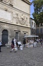 Avignon, 10th september: Painting Stand in Place du Palais des Papes from Avignon Popes Site in Provence France