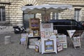 Avignon, 10th september: Painting Stand in Place du Palais des Papes from Avignon Popes Site in Provence France