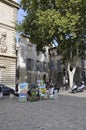 Avignon, 10th september: Painting Stand in Place du Palais des Papes from Avignon Popes Site in Provence France