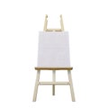 Painting stand wooden easel with blank canvas poster sign board isolated on white background