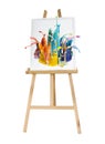 Painting stand wooden easel with color palette