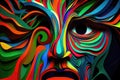 Painting, strong, abstract, emotional, vibrant, expression, lines, vibrant, wallpaper, background, generative ai