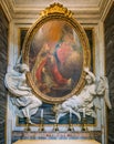 Painting supported by angel statues in the Basilica of Santa Maria Maggiore in Rome, Italy. Royalty Free Stock Photo