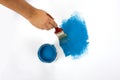 Painting surface blue