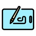 Painting tablet icon color outline vector Royalty Free Stock Photo