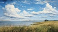 Expansive Midwest Grassland: A Hyperrealistic Oil Painting