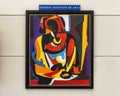 Painting titled `Mother and Child` by Solomon Irein Wangboje on display in Detroit Airport.