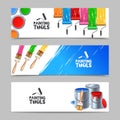 Painting Tools Banners Set