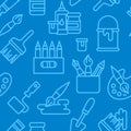 Painting tools icons pattern Royalty Free Stock Photo