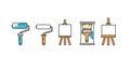 Painting Tools Icons Set Royalty Free Stock Photo
