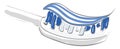 Painting of a toothbrush with white and blue striped toothpaste, vector or color illustration Royalty Free Stock Photo