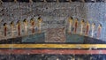 Painting of twelve goddesses and an enormous snake in Rameses I tomb number 16 in the Valley of the Kings in Luxor, Egypt.