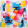 Vibrant Abstract Painting Playful Brushstrokes And Clear Colors