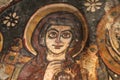 Painting Virgin Mary with Christ child on a part of a dome on display in the National Museum of Egyptian Civilization in Cairo. Royalty Free Stock Photo