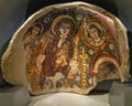 Painting Virgin Mary with Christ child on a part of a dome on display in the National Museum of Egyptian Civilization in Cairo.
