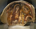 Painting Virgin Mary with Christ child on a part of a dome on display in the National Museum of Egyptian Civilization in Cairo. Royalty Free Stock Photo