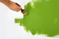 Painting a wall green Royalty Free Stock Photo