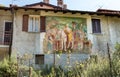 Painting on the wall of a house at painters village Arcumeggia in province of Varese, Italy.