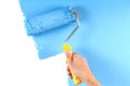 Painting wall with roller