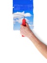 Painting the wall with sky Royalty Free Stock Photo