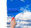 Painting the wall with sky Royalty Free Stock Photo