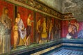 Painting on the wall of the Villa of Mysteries in Pompei, Italy Royalty Free Stock Photo