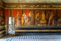 Painting on the walls of the Villa of Mysteries in Pompei, Italy