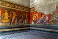 Painting on the walls of the Villa of Mysteries in Pompei, Italy