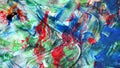 Blue red brush strokes, abstract paint and geometries Royalty Free Stock Photo